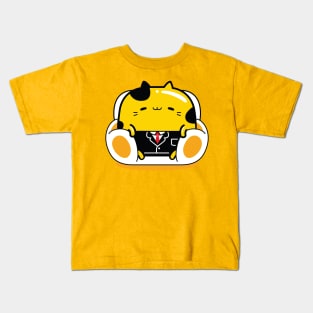 yellow cat businessman profession Kids T-Shirt